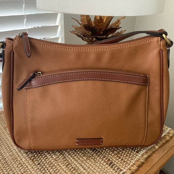 St. John's Bay Cognac Satchel Handbag - Picture 1 of 6